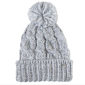 Beanie Hat Gray Womens Thick Braided Knit Hat Warm Pom New Winter Hat